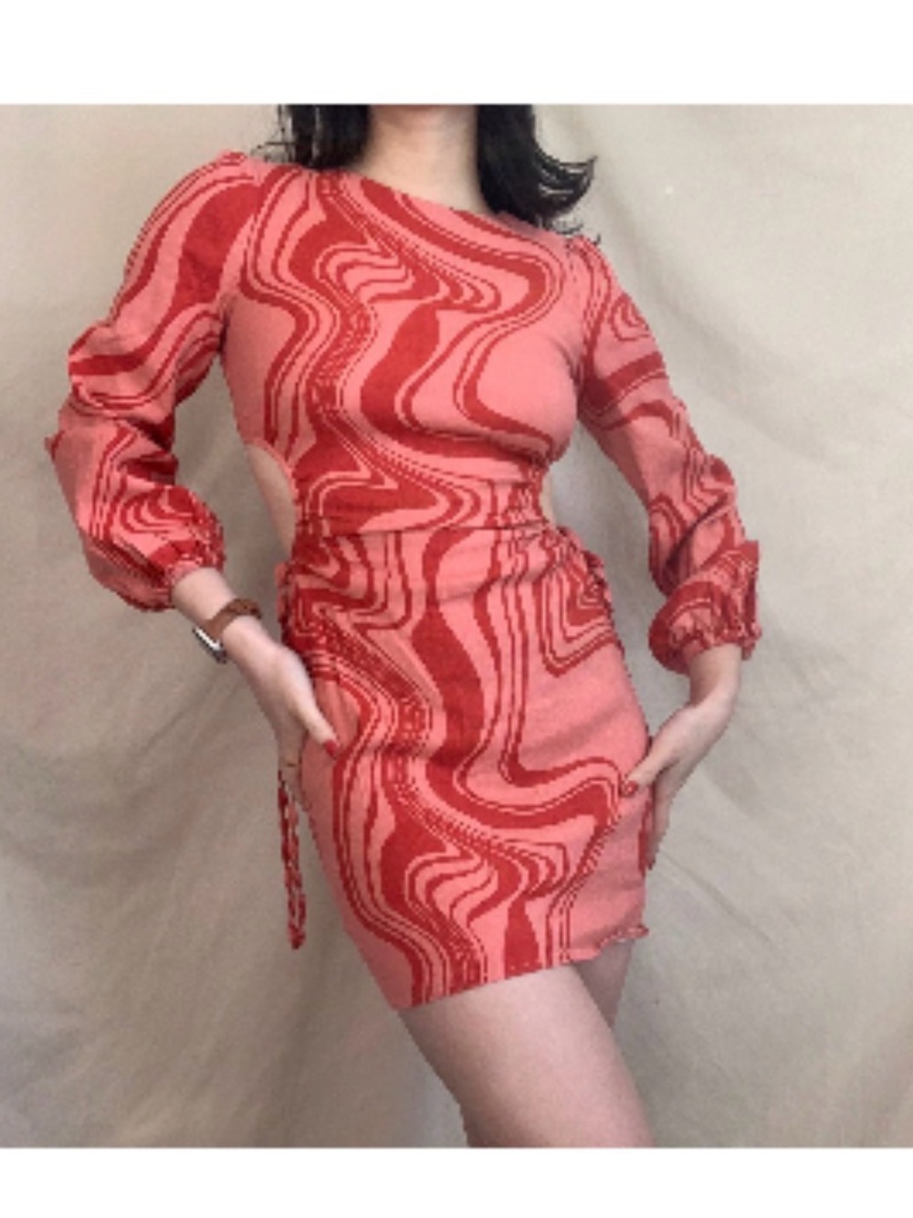 Forever 21 psychedelic Long-Sleeve Mini Dress